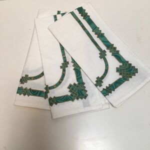 Christian Dior cotton napkins gaudron malachite print set of three